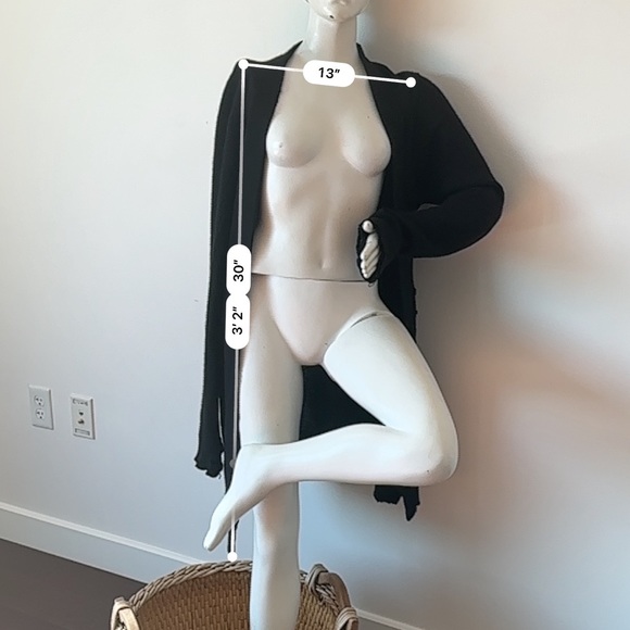 RtA Open Front Distressed Sweater Cardigan, Black, Size Small - Picture 5 of 6